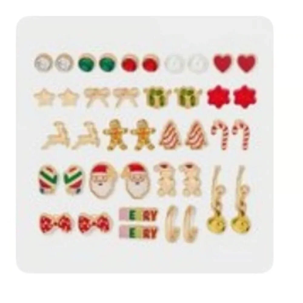 Target Cat & Jack Nickel Free Christmas Holiday Festive Earrings 20 Pairs New
